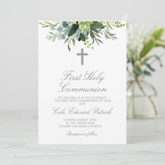 Eerste Communie Groenen Kaart (Staand voorkant)