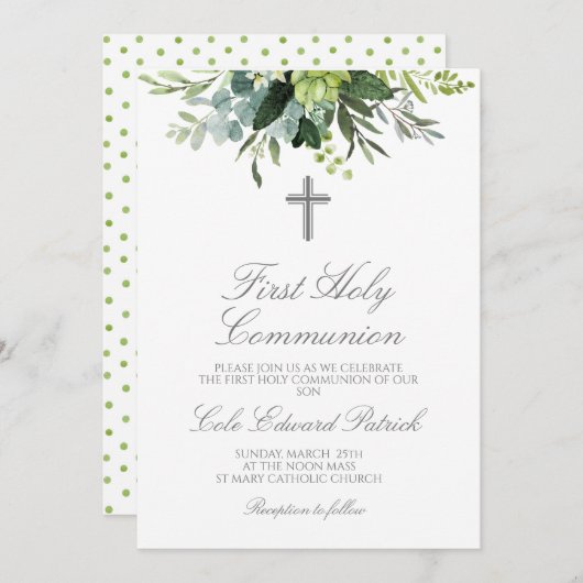 Eerste Communie Groenen Kaart (Voorkant / Achterkant)