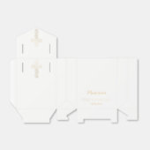 Eerste communie gunstbox, gouden kruis bedankdoosjes (Uitgevouwen)