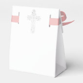 Eerste communie gunstbox, zilveren kruis bedankdoosjes (Achterkant)