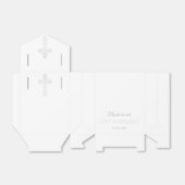 Eerste communie gunstbox, zilveren kruis bedankdoosjes (Uitgevouwen)