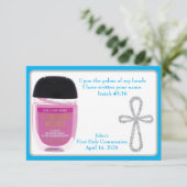 Eerste Communie Handdesinfecteransichtkaarten Kaart (Staand voorkant)