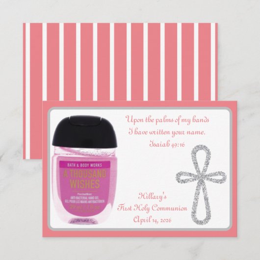 Eerste Communie Handdesinfecteransichtkaarten Kaart (Voorkant / Achterkant)