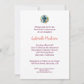 Eerste Communie  Invite voor Black Girl Kaart (Achterkant)