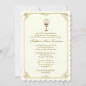 Eerste Communie Jesus Floral  Kaart (Voorkant)