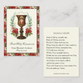 Eerste communie Jezus Chalice Rozen gebed Visitekaartje (Voorkant / Achterkant)
