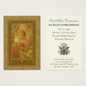 Eerste Communie Jezus Engelen Bloemen Visitekaartje (Voorkant /achterkant)