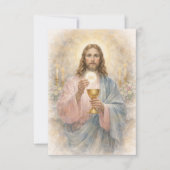 Eerste Communie Jezus Eucharistie Aandenken Gebed Aankondiging (Voorkant)