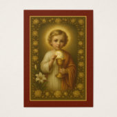 Eerste Communie Jezus Rozen Vintage Visitekaartje (Voorkant)
