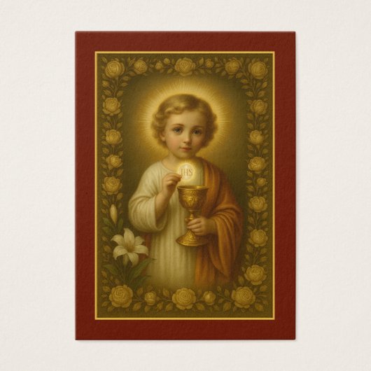 Eerste Communie Jezus Rozen  Visitekaartje (Voorkant)