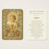 Eerste Communie Jezus Rozen  Visitekaartje (Voorkant /achterkant)
