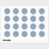 Eerste communie jongen Blauw en wit bloemmotief Ronde Sticker (Vel)