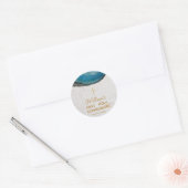 Eerste communie jongen blauw geode marmer gouden k ronde sticker (Envelop)