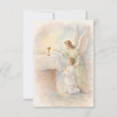 Eerste Communie Jongen Engel Eucharistie Gebedskaa Aankondiging (Voorkant)
