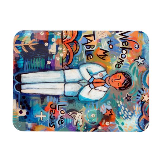 Eerste communie jongen katholieke magneet cadeau (Horizontaal)