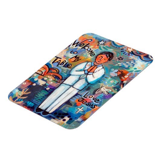 Eerste communie jongen katholieke magneet cadeau (Linkerzijde)