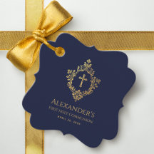 Eerste communie jongen marineblauw gouden kuif ele