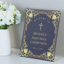 Eerste communie jongen Navyblauw Goud Elegante Wel