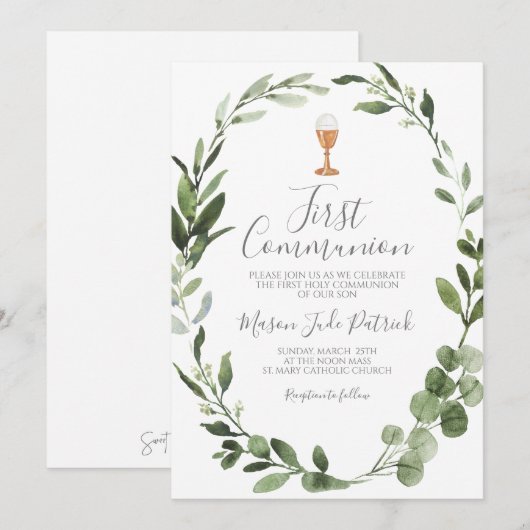 Eerste communie kaart (Voorkant / Achterkant)