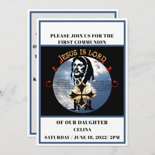 Eerste communie kaart (Voorkant / Achterkant)