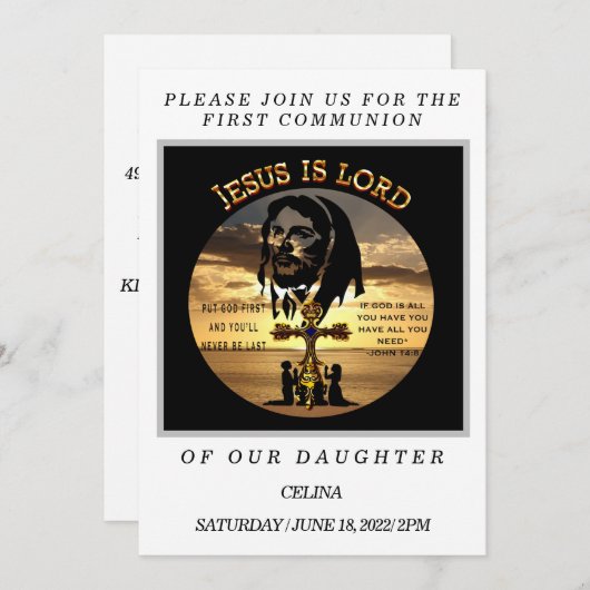 Eerste communie kaart (Voorkant / Achterkant)