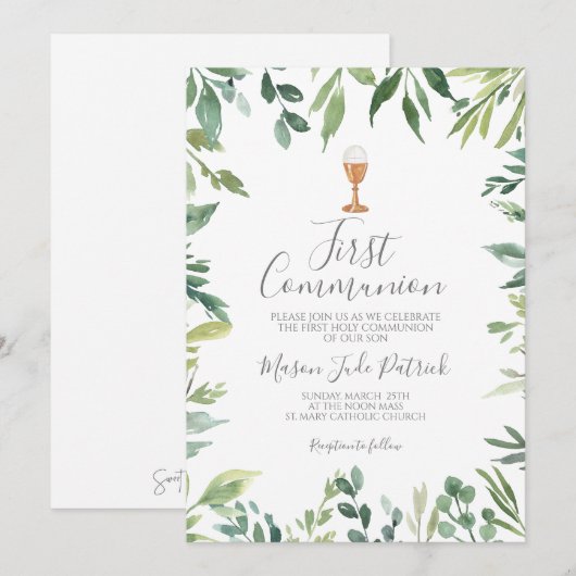 Eerste communie kaart (Voorkant / Achterkant)