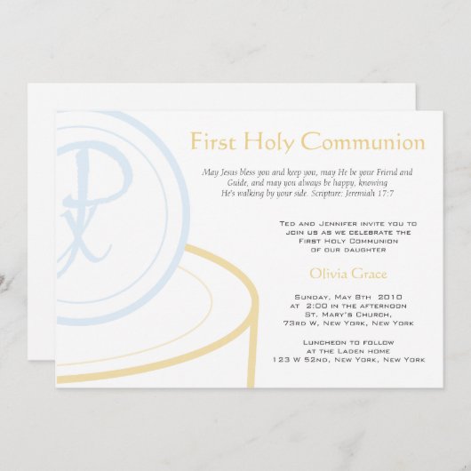 Eerste communie kaart (Voorkant / Achterkant)