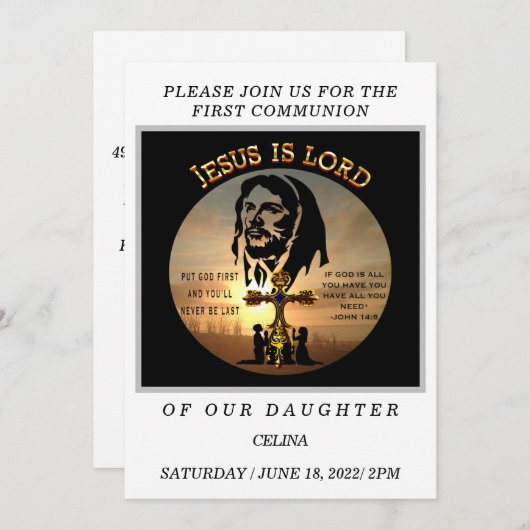 Eerste communie kaart (Voorkant / Achterkant)