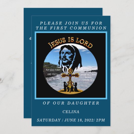 Eerste communie kaart (Voorkant / Achterkant)