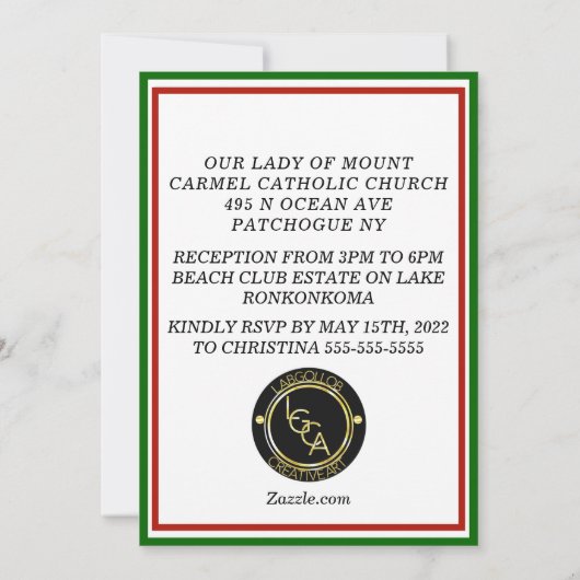 Eerste communie kaart (Achterkant)