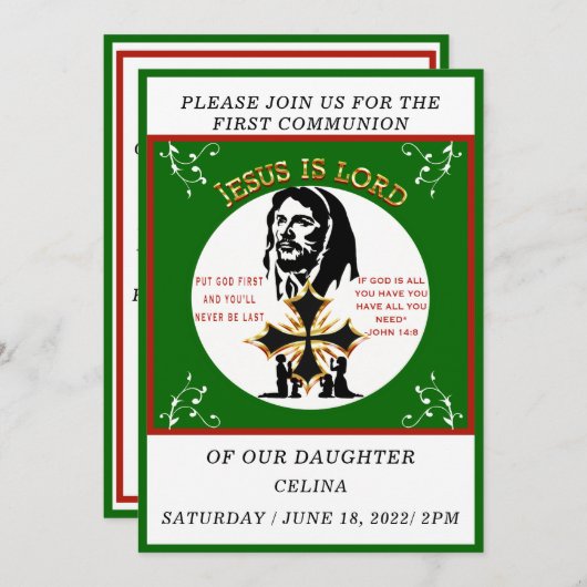 Eerste communie kaart (Voorkant / Achterkant)