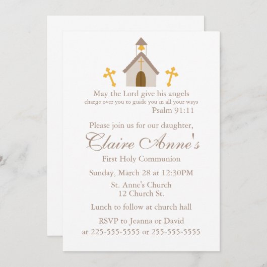 Eerste communie kaart (Voorkant / Achterkant)