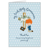 Eerste Communie kaart voor jongen - Rood haar (Voorkant)