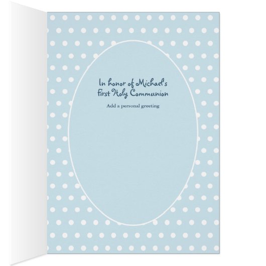 Eerste Communie kaart voor jongen - Rood haar (Binnen (Rechts))