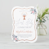 Eerste Communie katholiek meisje Kaart (Staand voorkant)