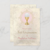 Eerste Communie katholiek meisje Kaart (Voorkant / Achterkant)