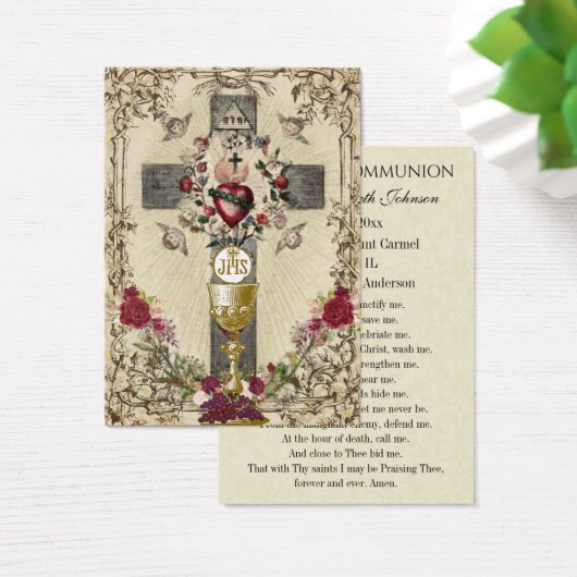 Eerste Communie Katholieke Herinnering Heilige kaa Visitekaartje (Bureau)