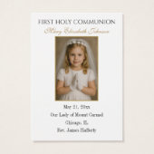 Eerste Communie Keepsake - Meisjesfoto Visitekaartje (Achterkant)