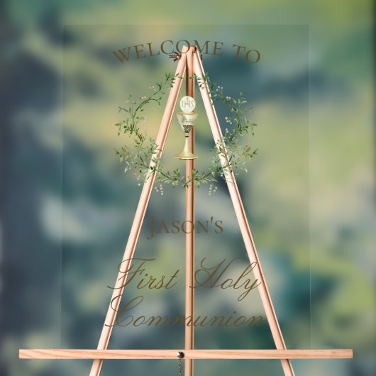 Eerste Communie kelk crest groen Acryl Bord (Neutraal)