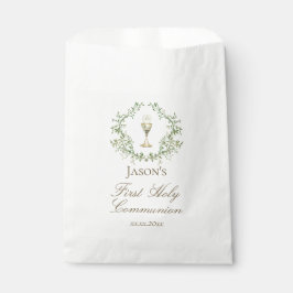 Eerste Communie kelk crest groen Bedankzakje