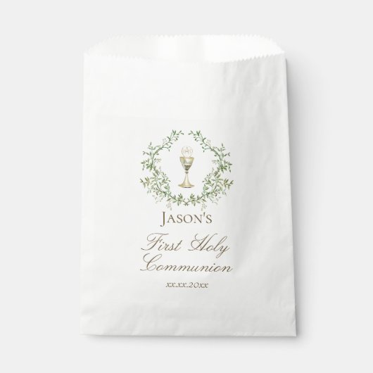 Eerste Communie kelk crest groen Bedankzakje (Voorkant)
