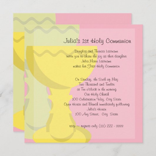 Eerste communie kelk kaart (Voorkant / Achterkant)