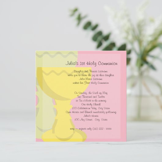 Eerste communie kelk kaart (Staand voorkant)