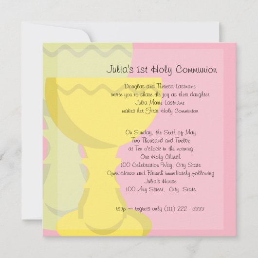 Eerste communie kelk kaart (Voorkant)