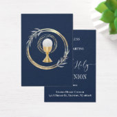 Eerste Communie klassieke blauwe herinneringskaart Visitekaartje (Bureau)