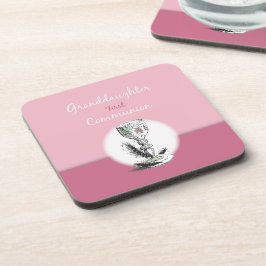 Eerste Communie kleindochter roze, kelk Drankjes Onderzetter