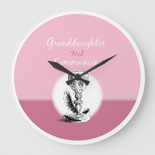 Eerste Communie kleindochter roze, kelk Grote Klok (Voorkant)
