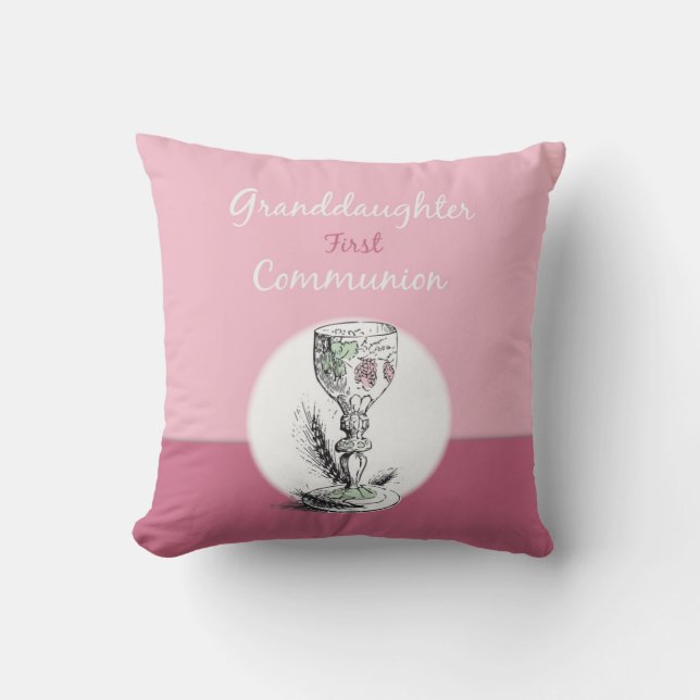 Eerste Communie kleindochter roze, kelk Kussen (Voorkant)