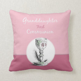 Eerste Communie kleindochter roze, kelk Kussen