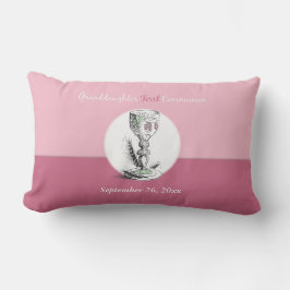 Eerste Communie kleindochter roze, kelk Kussen
